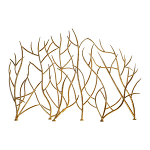 Golden Branches Iron Fireplace Screen