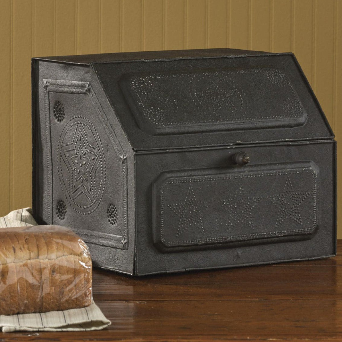 Vintage Star Metal Bread Box