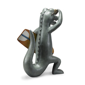 Gnarly Gator Surfing Sculpture