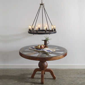 Wooden Wheel Chandelier