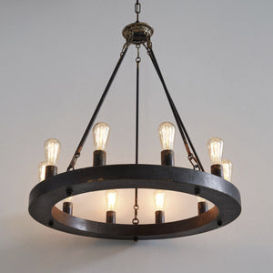 Wooden Wheel Chandelier