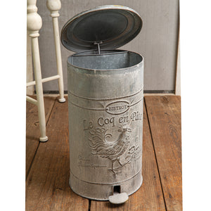 Farmhouse Rooster Trash Bin