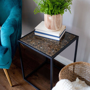 Crushed Glass Side Table - Square