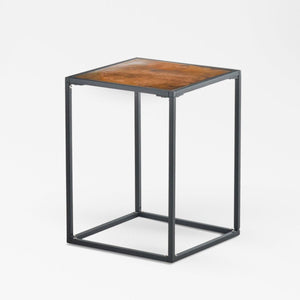 Copper Patina Side Table - Square