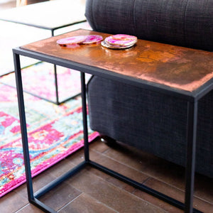 Copper Patina Side Table - Rectangular