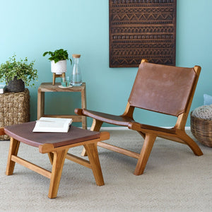 Mahogany & Leather Lounge Chair