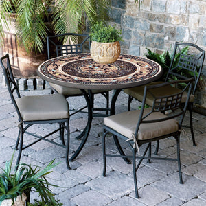 Provence Mosaic Patio Table-Iron Accents