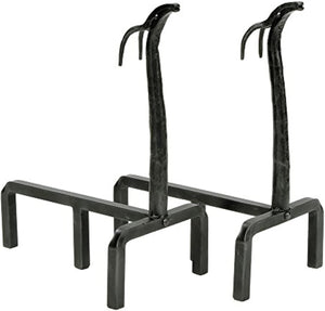 Deer Head Cast Iron Andirons (Pair)