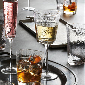 Hammered Tall Drinking Glass