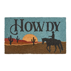 Sunset Howdy Western Doormat