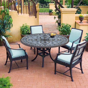 Roma Mosaic Patio Table-Iron Accents