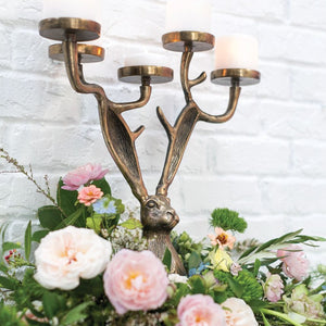 Golden Rabbit Candelabra