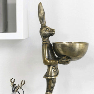 Golden Rabbit Dish Stand