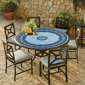 Navagio Mosaic Patio Table-Iron Accents