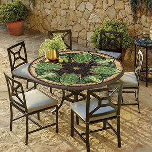 Arenal Mosaic Patio Table-Iron Accents
