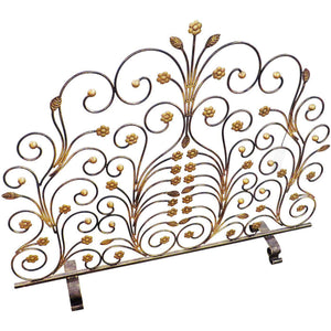 Art Nouveau Floral Iron Fireplace Screen