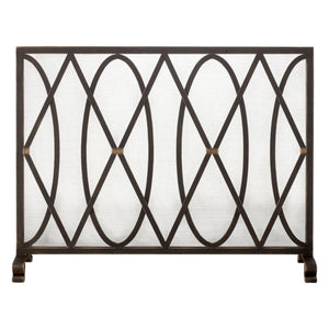 Aureline Oval Lattice Fire Screen