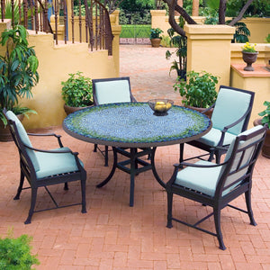 Belize Mosaic Patio Table-Iron Accents