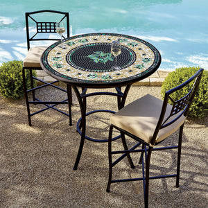 Black Olives Mosaic High Dining Set