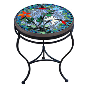 Blue Sky Hummingbird Mosaic Side Table