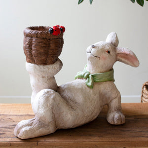 Blossom Bunny Basket Figurine