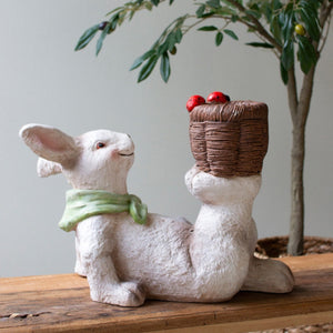 Blossom Bunny Basket Figurine