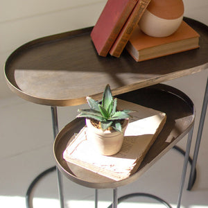 Nested Elegance Brass Accent Tables