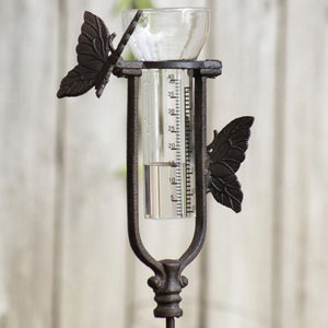 Rustic Butterfly Rain Gauge