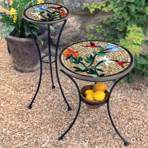 Caramel Hummingbird Mosaic Plant Stands