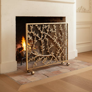 Cherry Blossom Branch Fire Screen