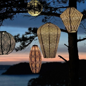Diamond Lantern - Taupe - Ikat