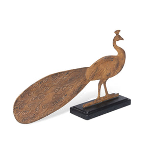 Folk Art Peacock Sculpture