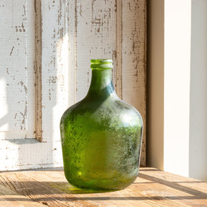 Antique Green Cellar Bottle - Medium