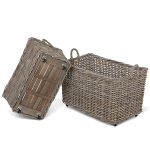 Woven Storage Basket with Casters