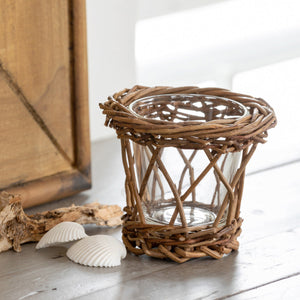 Coastal Breeze Willow Wrapped Votive Holder
