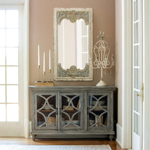 Coquille Carved Wood Mirror