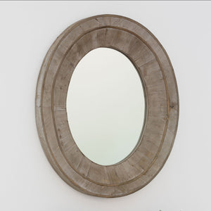 Reclaimed Wood Oval Mirror