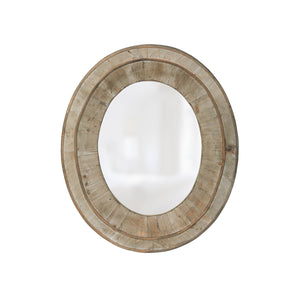 Reclaimed Wood Oval Mirror