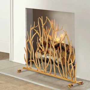 Gilded Branch Fireplace Screen