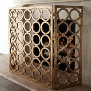 Gilded Rings Fire Screen