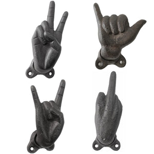 Hand Gesture Wall Hooks - Rock On