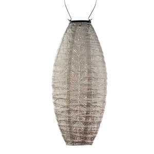 Indoor/Outdoor Elliptical Folia Lantern - Light Taupe
