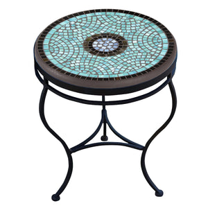 Jade Glass Mosaic Side Table