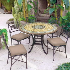 Malibu Mosaic Patio Table-Iron Accents