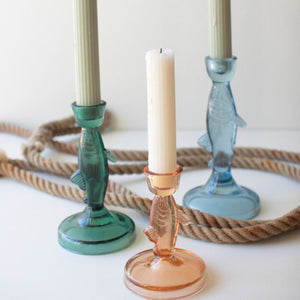 Sea Breeze Glass Taper Holders