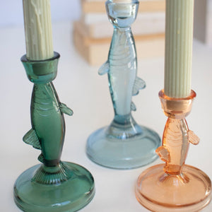 Sea Breeze Glass Taper Holders