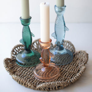 Sea Breeze Glass Taper Holders