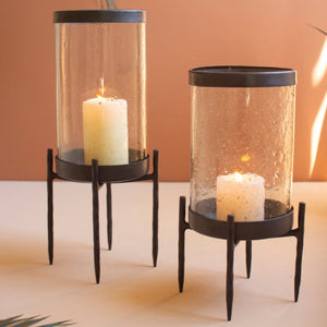Still Glow Glass Cylinder Candle Holders