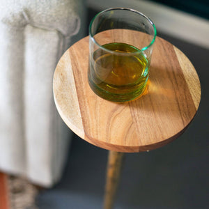 Brass Acacia Drink Table
