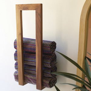 Elegant Embrace Wooden Towel Rack